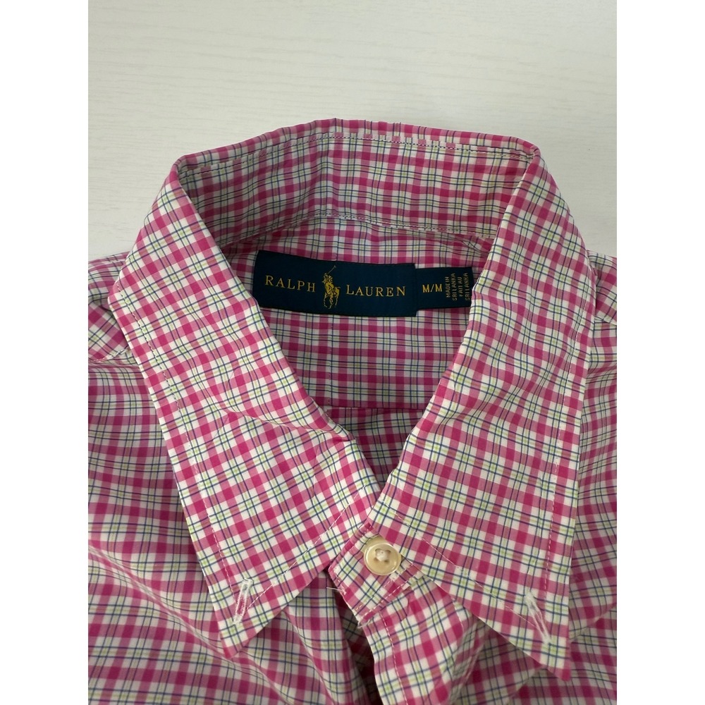 READ Ralph Lauren Mens Pony Pink Plaid Button Down Shirt Long Sleeve Top M - Picture 11 of 15